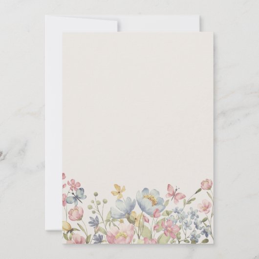 Invitation Baby shower fleur sauvage Boho (Dos)