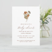 Invitation Baby shower fleur sauvage Boho (Debout devant)