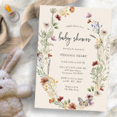 Invitation Baby shower Fleur sauvage Boho