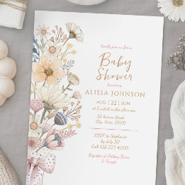 Invitation Baby shower fleur sauvage Boho