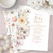 Invitation Baby shower fleur sauvage Boho