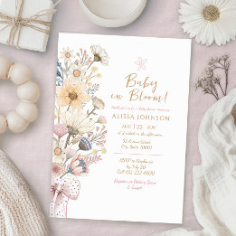 Invitation Baby shower Fleur sauvage Boho
