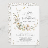 Invitation Baby shower fleur sauvage Boho (Devant / Derrière)