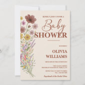 Invitation Baby shower fleur sauvage Boho (Devant)
