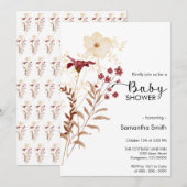 Invitation baby shower fleur sauvage Boho (Devant / Derrière)
