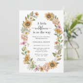 Invitation Baby shower fleur sauvage Boho (Debout devant)