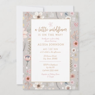 Invitation Baby shower Fleur sauvage Boho