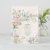 Invitation Baby shower fleur sauvage Boho (Debout devant)