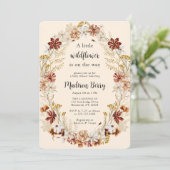Invitation Baby shower Fleur sauvage Boho aquarelle (Debout devant)