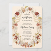 Invitation Baby shower Fleur sauvage Boho aquarelle (Devant)