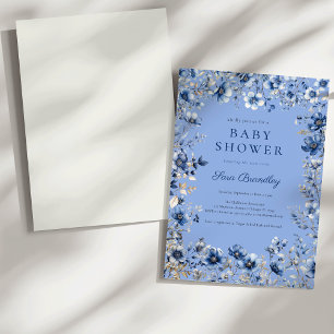 Invitation Baby shower Fleur sauvage Boho Dark and Dusty