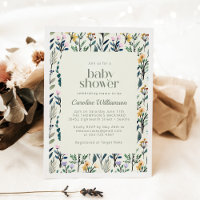 Baby shower Fleur sauvage Boho esthétique