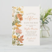 Invitation Baby shower Fleur sauvage Boho Fall (Debout devant)