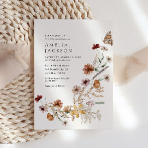 Invitation Baby shower Fleur sauvage Boho Fall