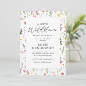 Invitation Baby shower Fleur sauvage Boho Little (Debout devant)