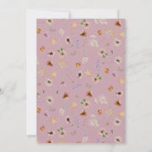 Invitation Baby shower Fleur sauvage Boho rose (Dos)