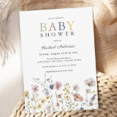 Invitation Baby shower Fleur sauvage Boho Soft