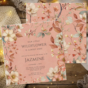 Invitation Baby shower Fleur sauvage Boho Terracotta de Cotta