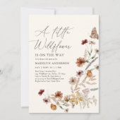Invitation Baby shower Fleur sauvage Boho Terracotta Fall (Devant)