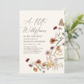 Invitation Baby shower Fleur sauvage Boho Terracotta Fall (Debout devant)