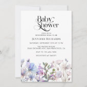 Invitation Baby shower Fleur sauvage Boho Watercolor (Devant)