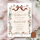Invitation Baby shower Fleur sauvage Bow Boho Coquette