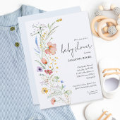 Invitation Baby shower fleur sauvage Boy
