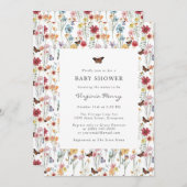 Invitation Baby shower Fleur sauvage coloré (Devant / Derrière)