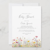Invitation Baby shower Fleur sauvage coloré Meadow (Devant)