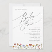 Invitation Baby shower Fleur sauvage colorée (Devant)