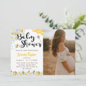 Invitation Baby shower Fleur sauvage d'abeilles (Debout devant)