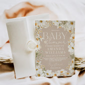 Invitation Baby shower Fleur sauvage Daisy Boho