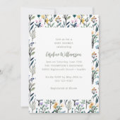 Invitation Baby shower Fleur sauvage d'aquarelle Boho (Devant)