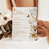 Invitation Baby shower Fleur sauvage d'aquarelle de chute en 