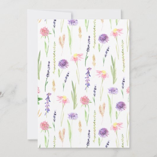 Invitation Baby shower Fleur sauvage d'aquarelle douce (Dos)