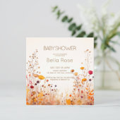 Invitation Baby shower Fleur sauvage d'automne (Debout devant)