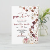 Invitation Baby shower Fleur sauvage d'automne Citrouille de  (Debout devant)