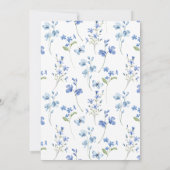 Invitation Baby shower Fleur sauvage de beauté Botanique Bleu (Dos)