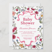 Invitation Baby shower Fleur sauvage de boue florale Whimsica (Devant)