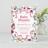 Invitation Baby shower Fleur sauvage de boue florale Whimsica (Debout devant)