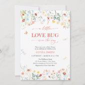 Invitation Baby shower Fleur sauvage de bug mignon (Devant)