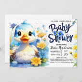 Invitation Baby shower Fleur sauvage de canard aquarelle (Devant / Derrière)