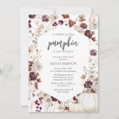 Invitation Baby Shower Fleur Sauvage de Citrouille Rustique d (Devant)