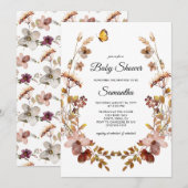 Invitation Baby shower Fleur sauvage de la Bourgogne d'automn (Devant / Derrière)