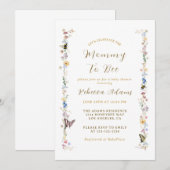 Invitation Baby shower Fleur sauvage de la fête de la fête de (Devant / Derrière)