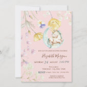 Invitation Baby shower Fleur sauvage de la lune d'aquarelle (Devant)