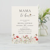 Invitation Baby shower Fleur sauvage de la maman d'Abee (Debout devant)