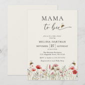 Invitation Baby shower Fleur sauvage de la maman d'Abee (Devant / Derrière)