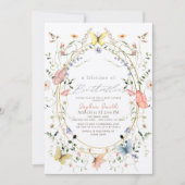 Invitation Baby shower Fleur sauvage de la vie des papillons (Devant)