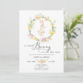 Invitation Baby shower fleur sauvage de Little Bunny (Debout devant)